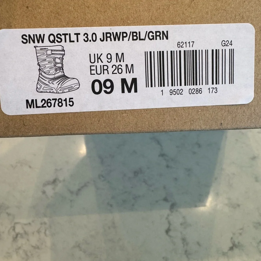 Merrell Kids Blue and Neon Yellow Waterproof Snow Boots